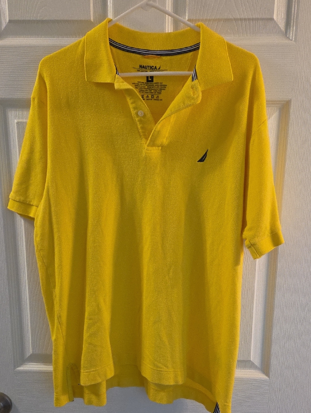 Nautica Men’s Bright Yellow Polo with Sail Logo